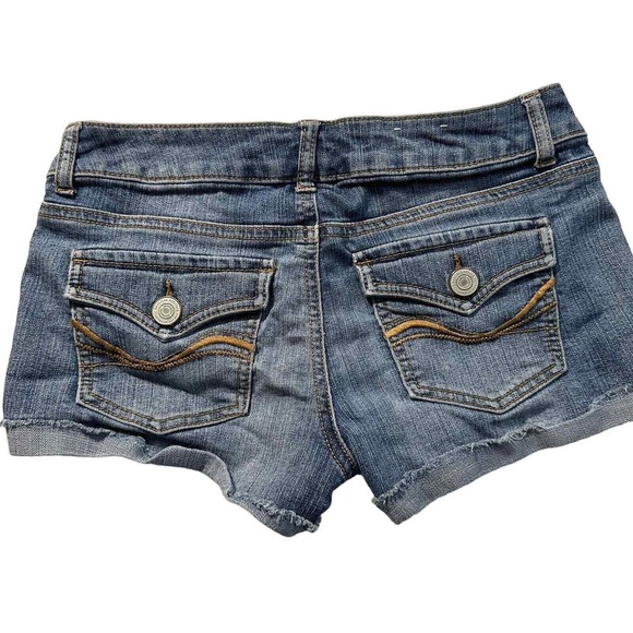 So Authentic American Heritage Junior Denim Shorts, Size 5 w/Brown Accent Wave‎ - Picture 1 of 11